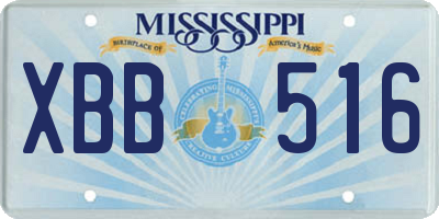 MS license plate XBB516
