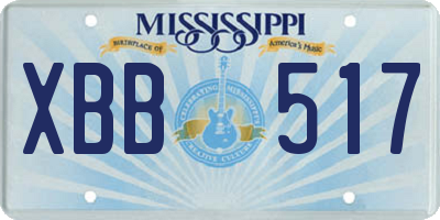 MS license plate XBB517