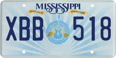 MS license plate XBB518