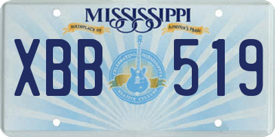 MS license plate XBB519