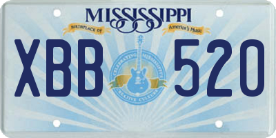 MS license plate XBB520