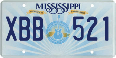 MS license plate XBB521