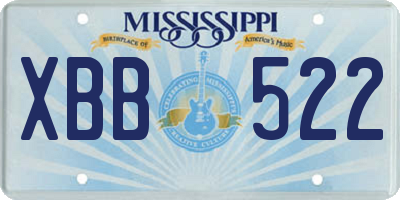 MS license plate XBB522