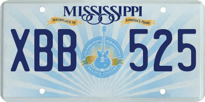 MS license plate XBB525