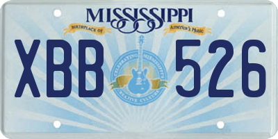 MS license plate XBB526