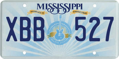 MS license plate XBB527