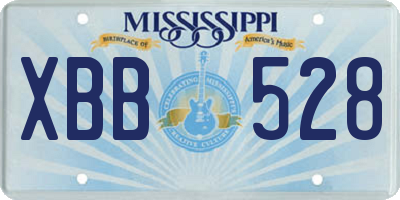 MS license plate XBB528