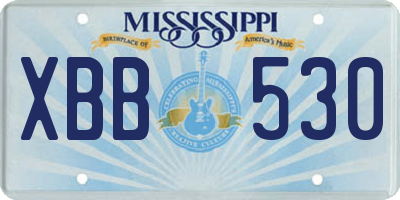 MS license plate XBB530