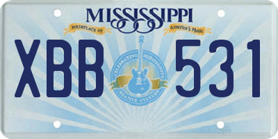 MS license plate XBB531