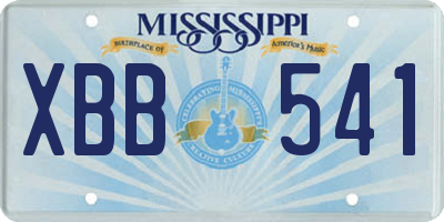 MS license plate XBB541