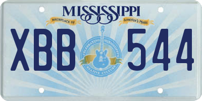 MS license plate XBB544