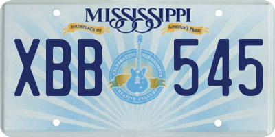 MS license plate XBB545
