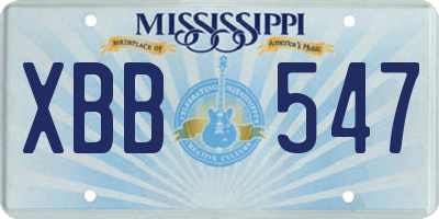 MS license plate XBB547