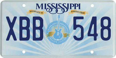 MS license plate XBB548