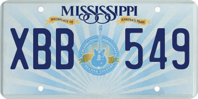 MS license plate XBB549