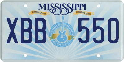 MS license plate XBB550