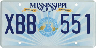 MS license plate XBB551