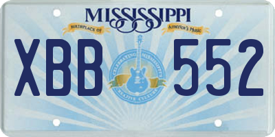 MS license plate XBB552