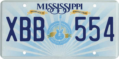 MS license plate XBB554