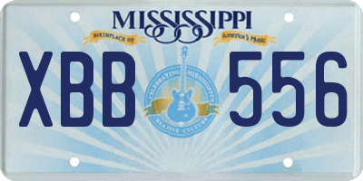 MS license plate XBB556