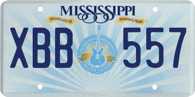MS license plate XBB557