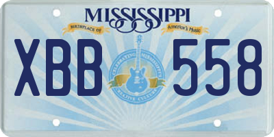 MS license plate XBB558
