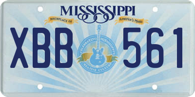 MS license plate XBB561