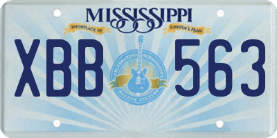 MS license plate XBB563