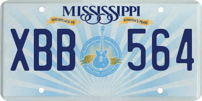 MS license plate XBB564