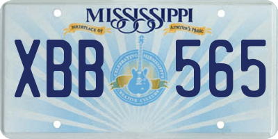 MS license plate XBB565