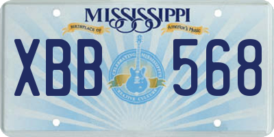 MS license plate XBB568