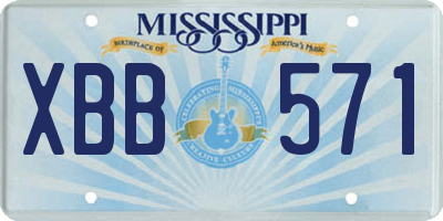 MS license plate XBB571