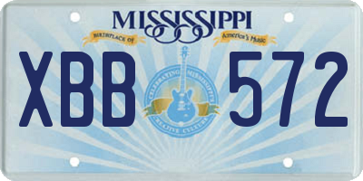 MS license plate XBB572