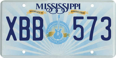 MS license plate XBB573