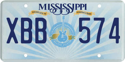 MS license plate XBB574