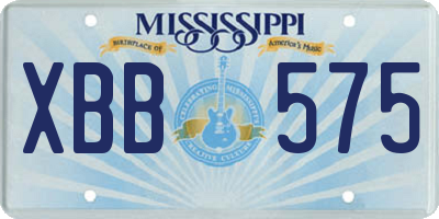 MS license plate XBB575