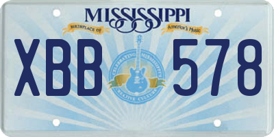MS license plate XBB578