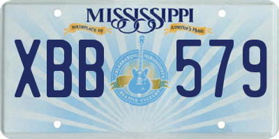 MS license plate XBB579