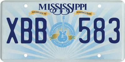 MS license plate XBB583