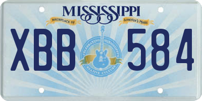 MS license plate XBB584