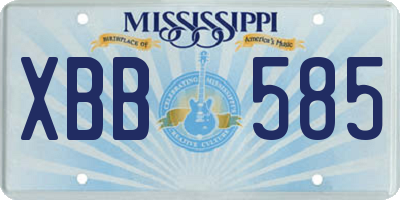 MS license plate XBB585