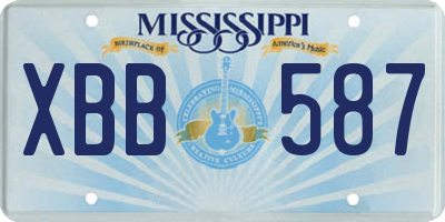 MS license plate XBB587