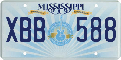 MS license plate XBB588