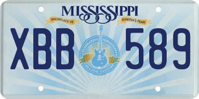 MS license plate XBB589