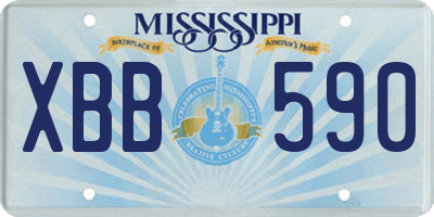 MS license plate XBB590