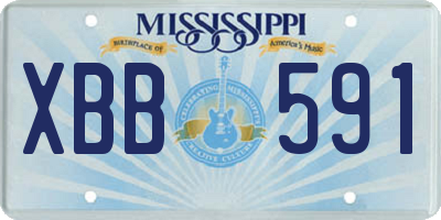 MS license plate XBB591