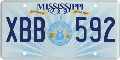MS license plate XBB592