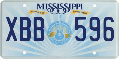 MS license plate XBB596