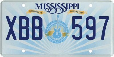 MS license plate XBB597