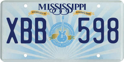MS license plate XBB598